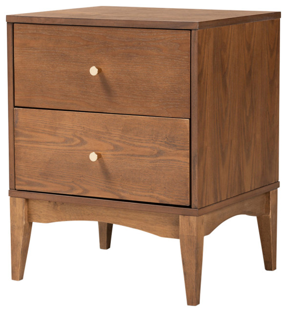 Adena MidCentury Night Stand, Ash Walnut Midcentury Nightstands