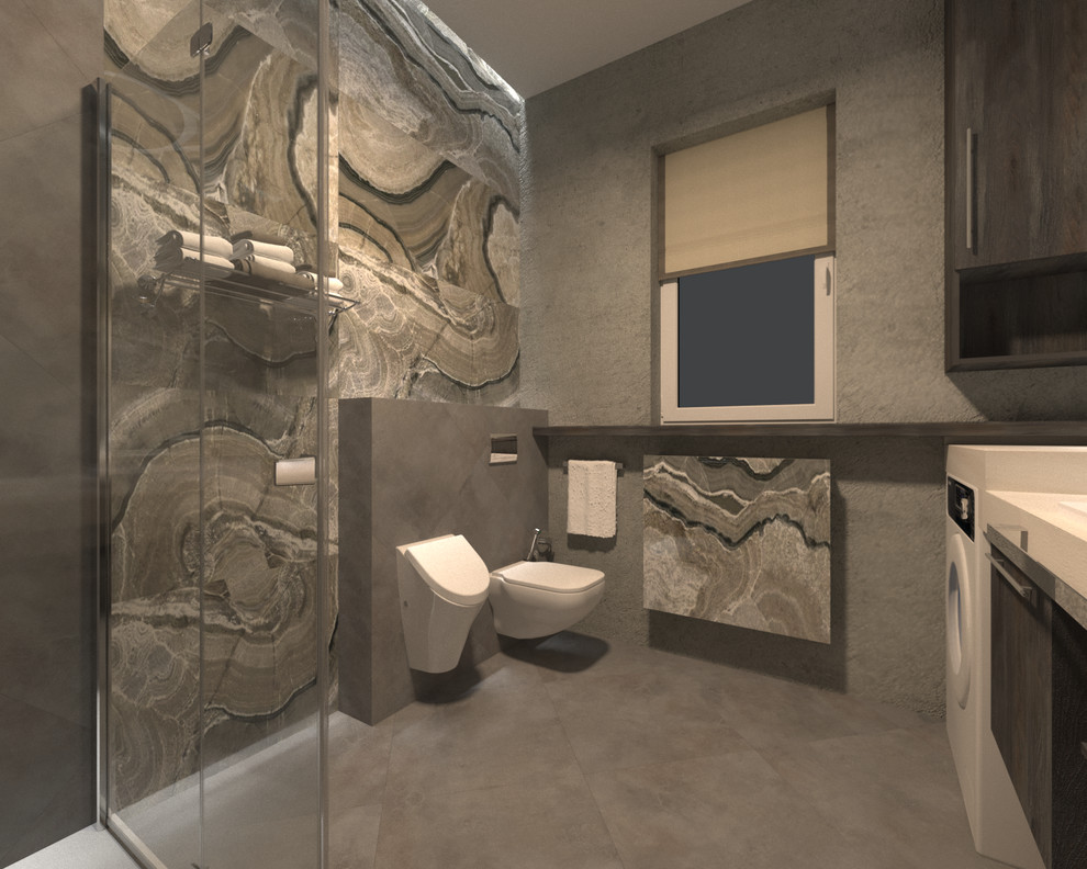 Брутальная ванная в частном доме от Марины Глазыриной