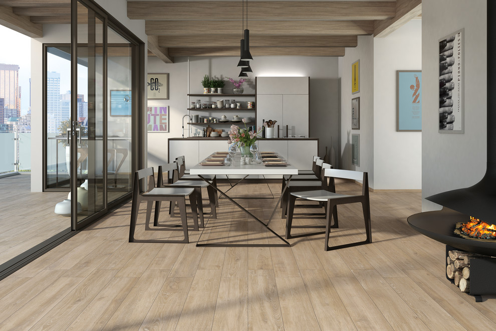 Example of a transitional kitchen design in Orange County