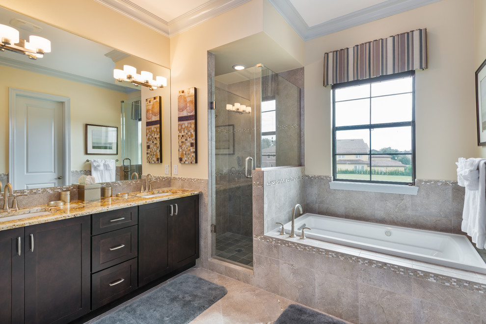 Watson Court Modern Mediterranean Residence | Reunion FL - Example of a tuscan bathroom design in Orlando