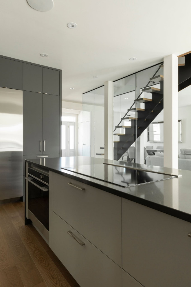 Modern Monochromatic Kitchen Rosemere