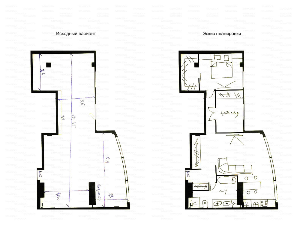 Идеи перепланировки для двухкомнатных квартир