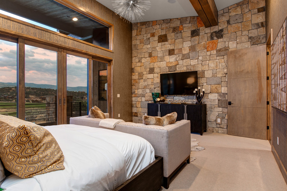 Inspiration for a large country bedroom in Salt Lake City.