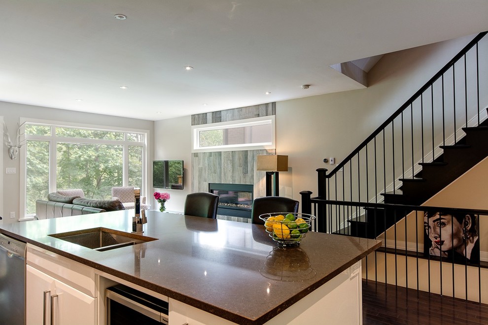 Inspiration for a transitional home design remodel in Ottawa