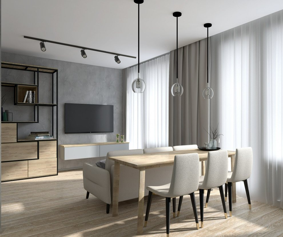 Светлая однокомнатная квартира с элементами лофт