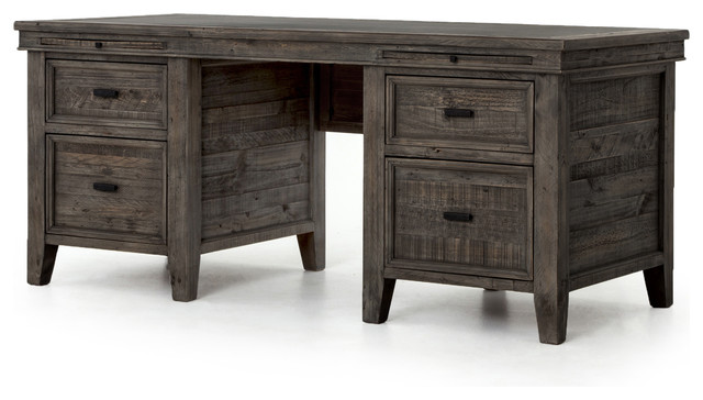 72 Long Caio Coast Desk Reclaimed Wood Rustic Black Olive Natural