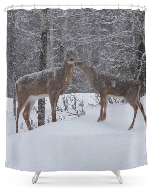 Kissing Deer Shower Curtain Rustic Shower Curtains By Society6