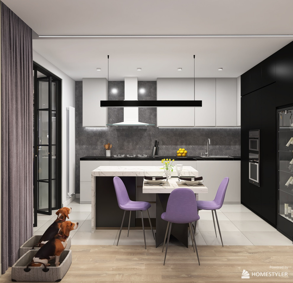 Проект двухкомнатной квартиры в современном стиле