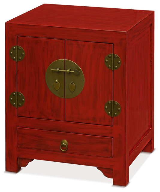 Ming Cabinet Asian Accent Chests, Red Accent Cabinet With Drawers