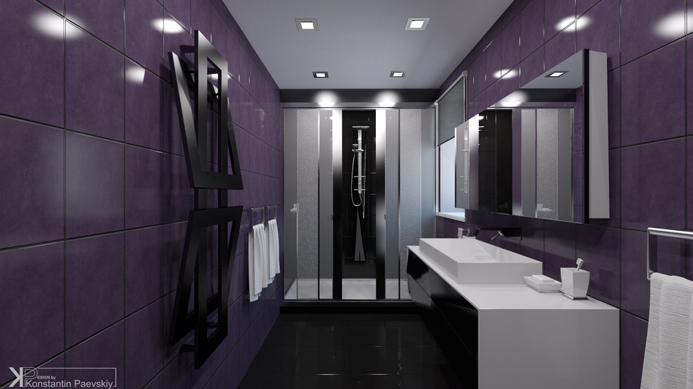 Интерьер таунхауса в современном стиле (монохром)