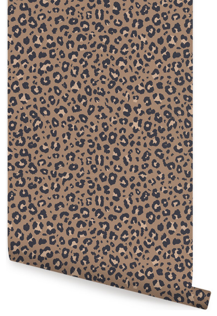 Animal Print Leopard Peel and Stick Wallpaper - Contemporary