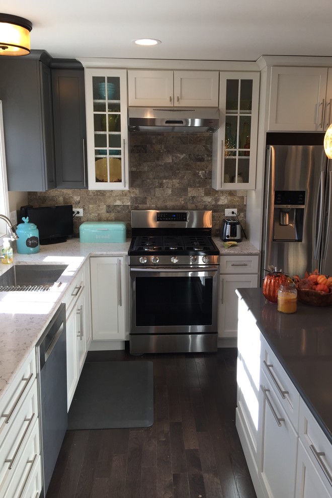 Example of a transitional kitchen design in Chicago