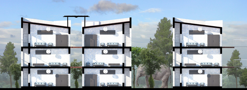 поперечный разрез гостиничных домов