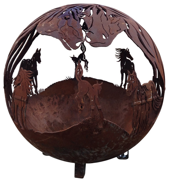 Horse Fireball Firepit Farmhouse Fire Pits By Firepits