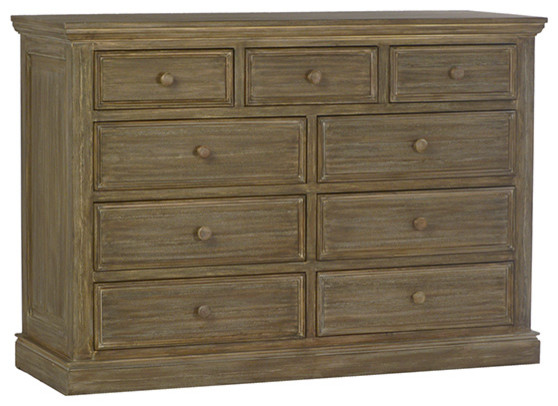 Gray Washed Wood Bacino Dresser Traditional Dressers By