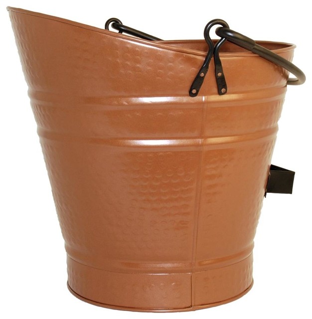 Coal Pellet Bucket in Antique Copper Finish - Traditional - Fireplace Tools - by ShopLadder Color/Finish: Antique Copper. 1/2 cubic foot capacity. Features double bottom for insulation from hot ashes and two handles. 15 in. W x 14 in. H. Bring an
