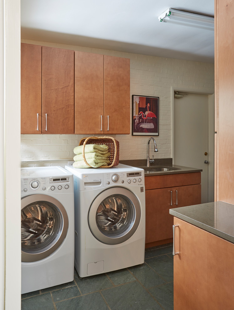 Inspiration for a midcentury laundry room in Chicago.