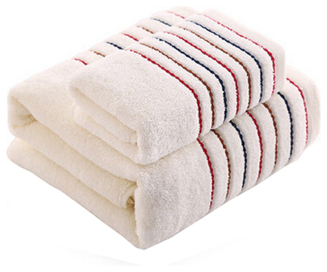 2 Piece Luxury Cotton Soft Hotel/Spa Bath Towel Bath Sheets, White