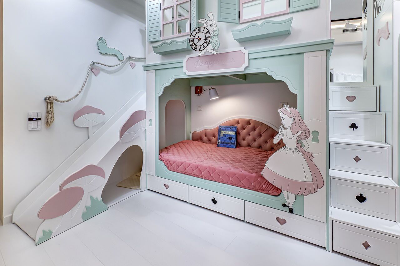 Дизайн-интерьер детской комнаты в стиле "Алиса в стране чудес"
