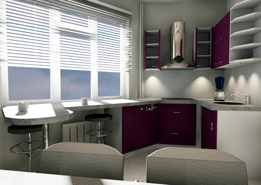 Дизайн-проект кухни 12 кВ.м с нестандартной планировкой