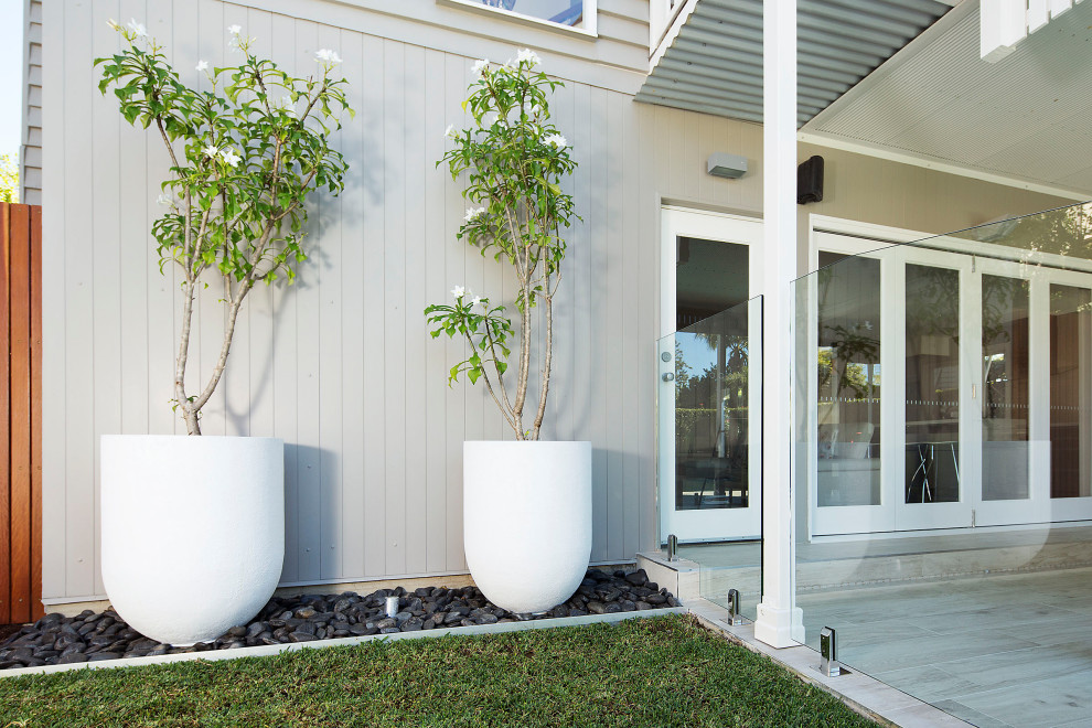 Design ideas for a mid-sized contemporary backyard full sun garden in Brisbane.