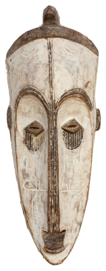 Carved and Painted Gabon Fang Mask - Tropical - Wall Sculptures - by De-cor  | Houzz