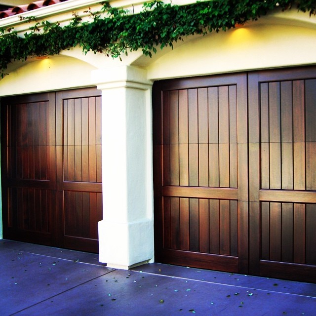 Custom Wood Garage Doors Mediterranean Garage Los Angeles By