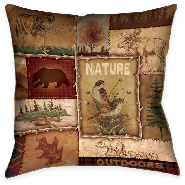Lodge Collage II Decorative Pillow Rustic Decorative Pillows by