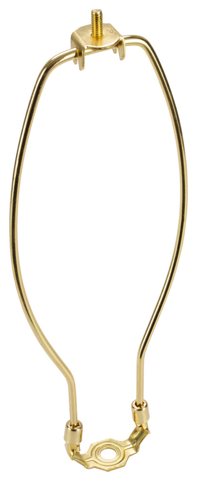 Aspen Creative 20004-1 12" Lamp Harp With Saddle, Polished Brass