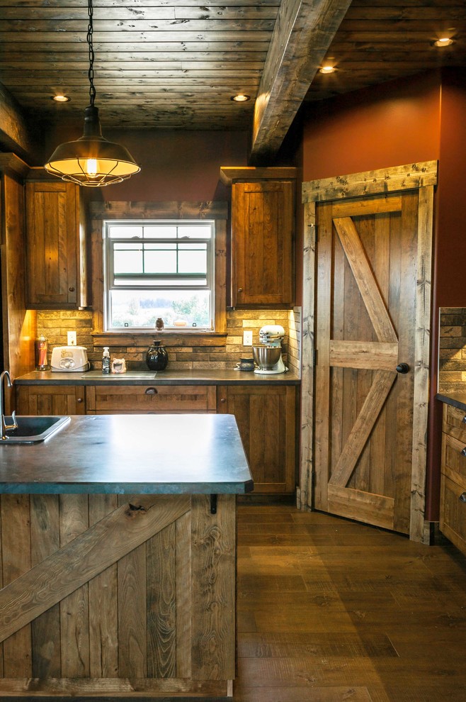 Mountain style kitchen photo in Edmonton