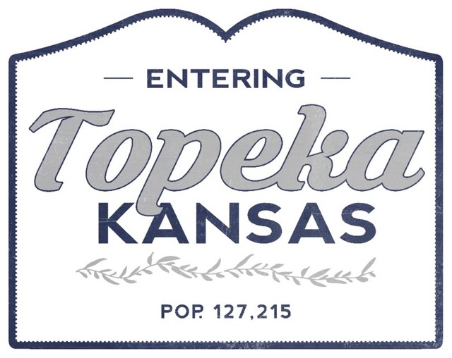 "Topeka, Kansas, Now Entering (Blue)" Print Contemporary Prints And