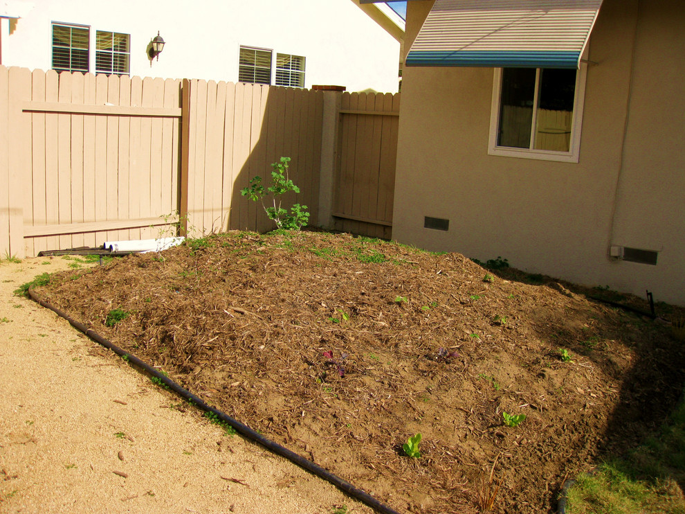 This is an example of a mid-sized traditional full sun backyard landscaping in Orange County.