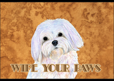 Puppy Cut Maltese Wipe your Paws Door Mat, Indoor Rug or Outdoor Welcome Mat 24