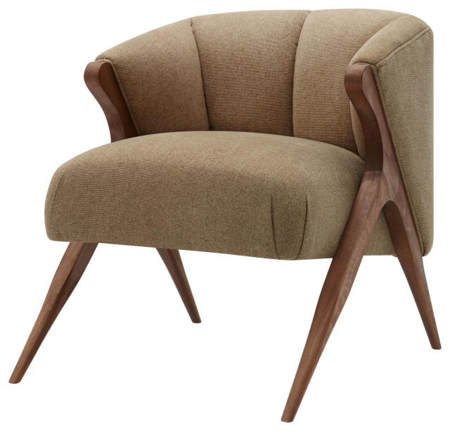 brown fabric arm chair