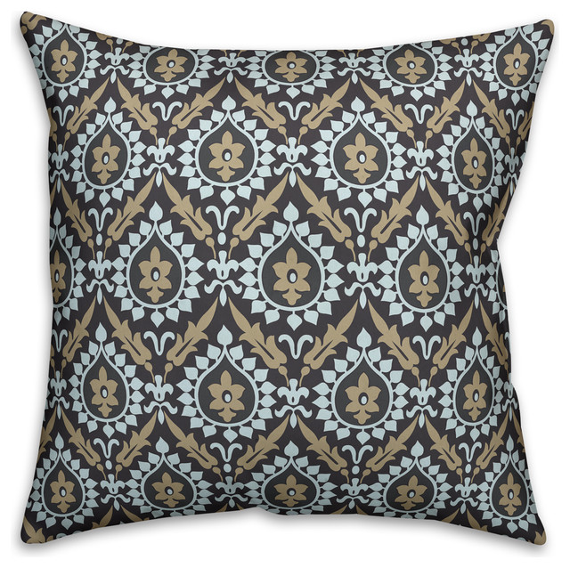 blue and brown outdoor cushions