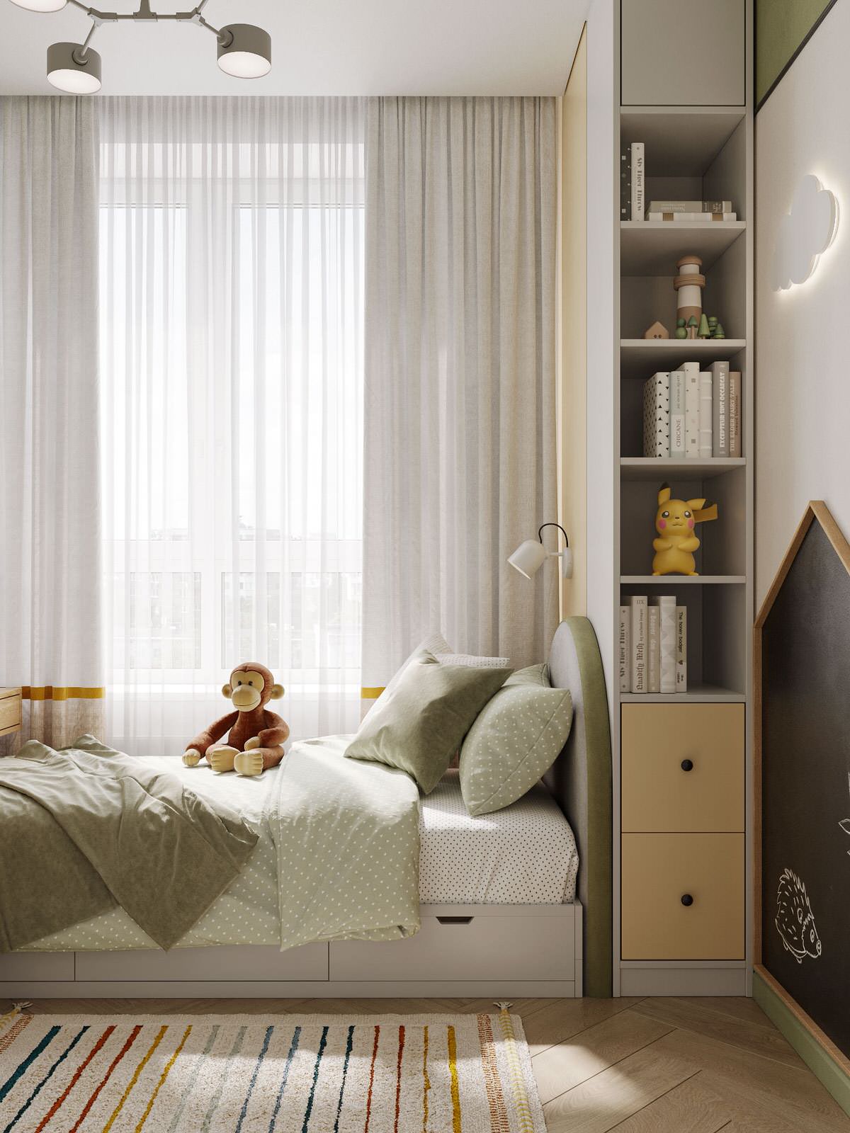 Милая детская спальня в теплых тонах