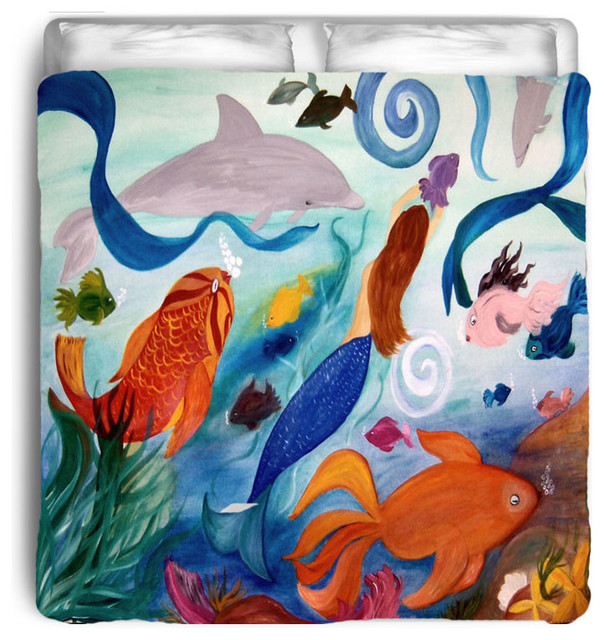 Tropical Fish And Mermaid Party Comforter Eclectic Comforters