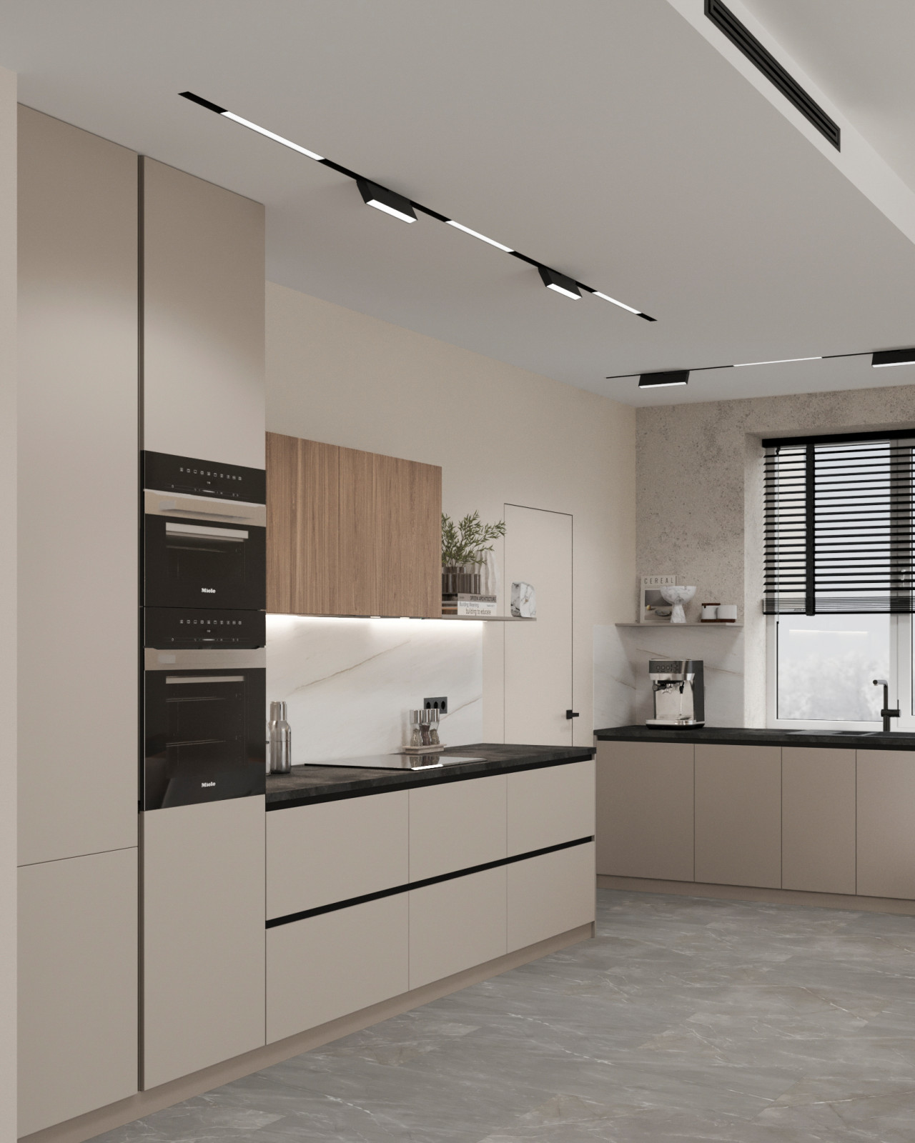 Стильный интерьер коттеджа с женской и мужской спальнями