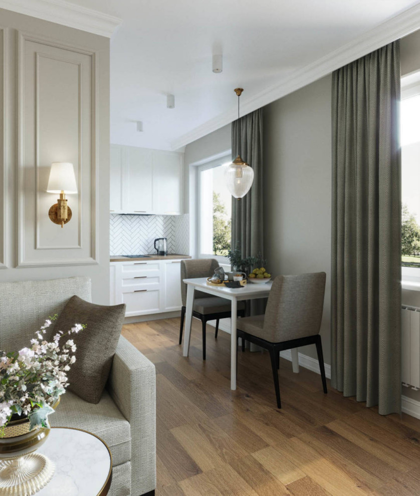 Design apartment in Krasnoyarsk 37 m² in neoclassical style