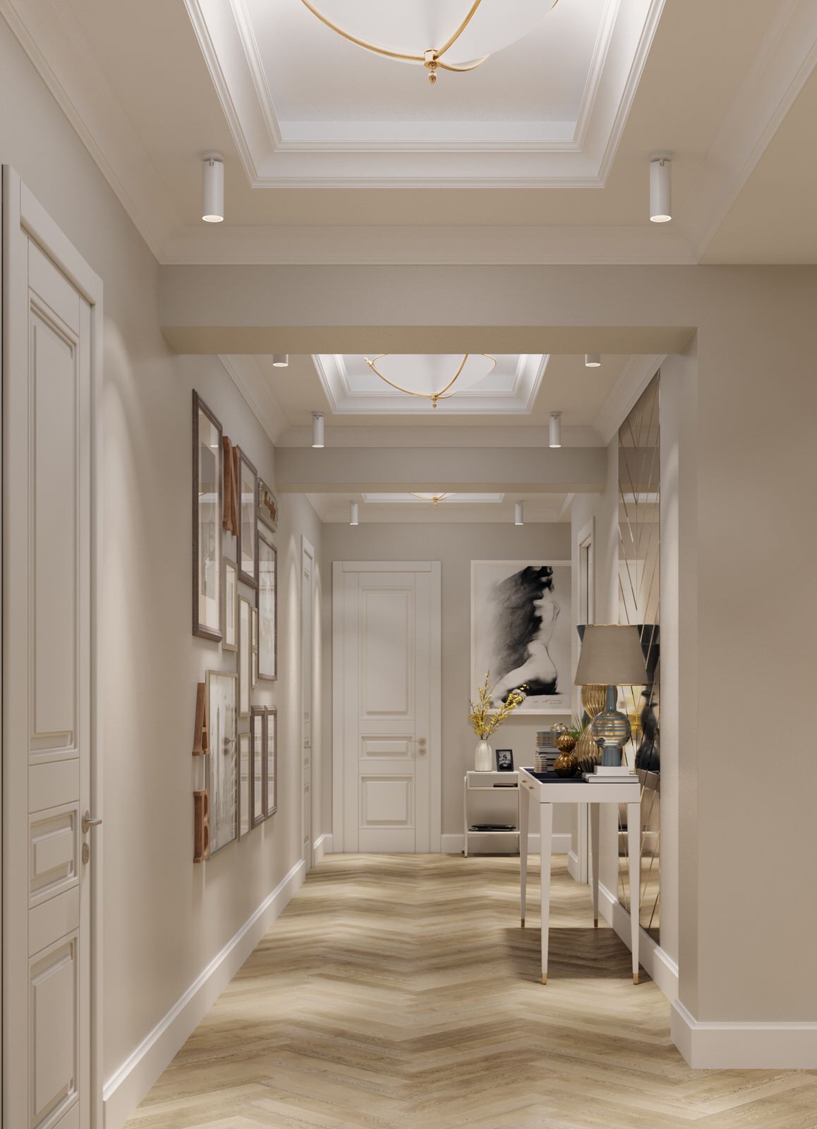 Мягкий эклектичный интерьер квартиры 205 кв.м.