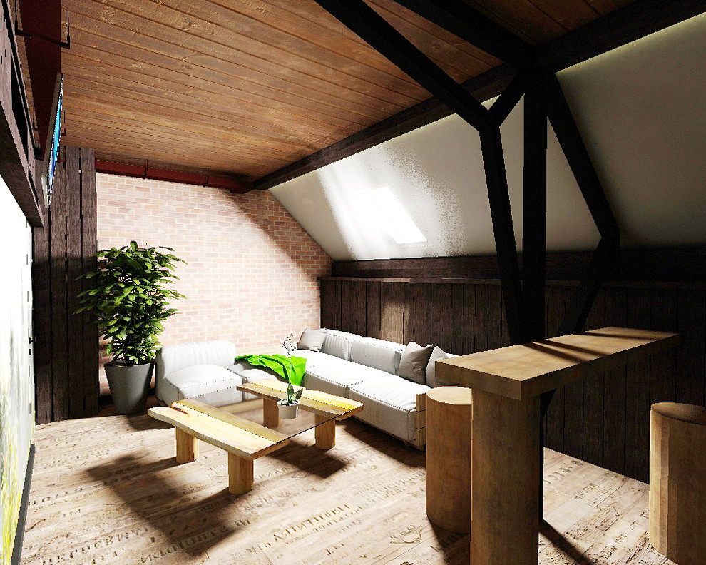 Дерево и кирпич: природный дизайн