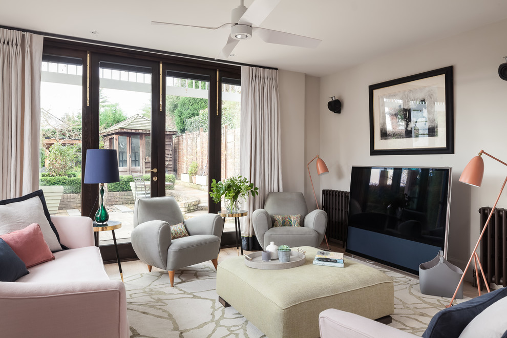 This is an example of a midcentury living room in Kent.