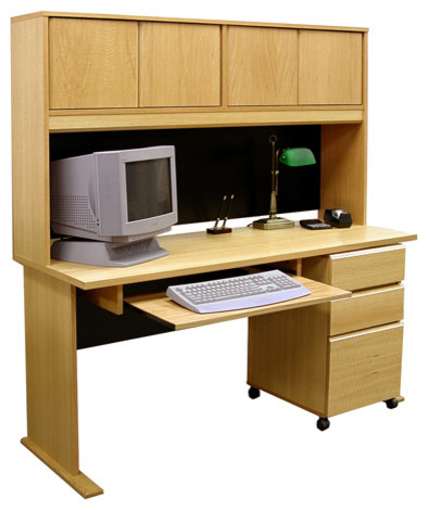 60 Desk Group With Keyboard Shelf Contemporary Desks And