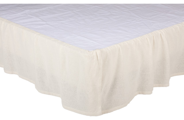 Burlap Antique White Ruffled Queen Bed Skirt Traditional Bedskirts By The Village Country Store