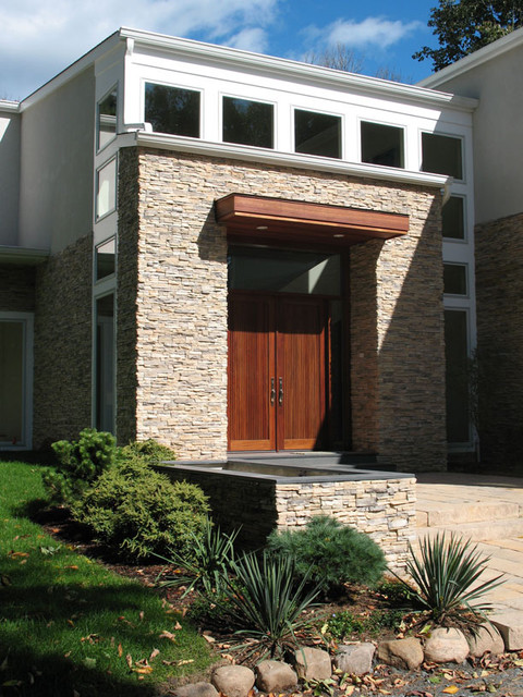 Front Entry trendy-hus-og-facade