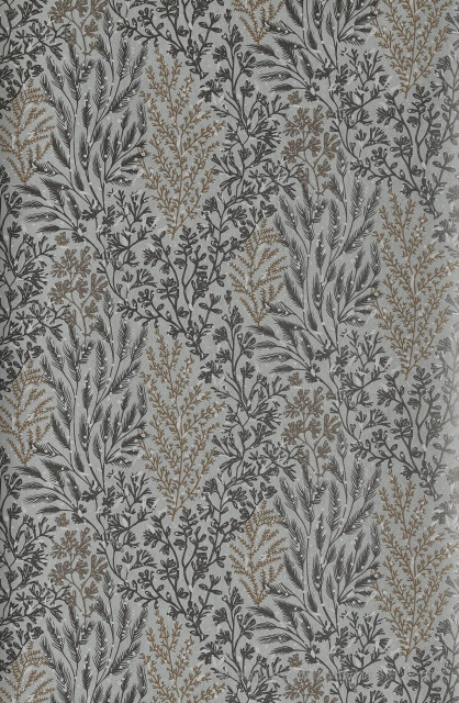 Papier peint fleuri mid-century-badezimmer