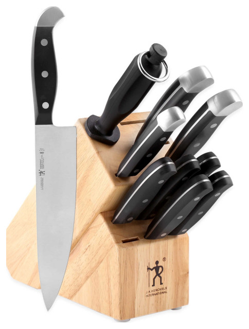 Henckels International Statement Selbstschärfendes Messer-Set – 20 Teile In Schwarzem Block, Inkl. 8-Zoll-Kochmesser