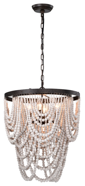 PD032/4 Siona 18" 4-Light Indoor Weathered White and Rustic Black ...