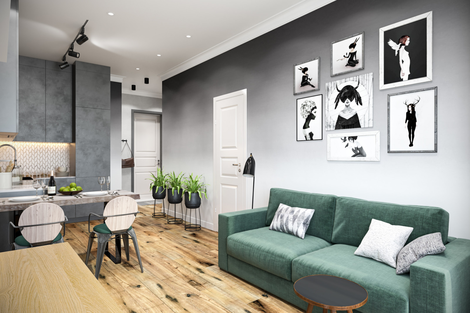 Квартира 42 кв.м. в стиле эклектика в ЖК «Невский»