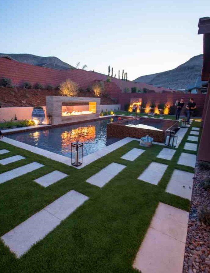 CE Residence Contemporary Landscape Las Vegas by Sage Design